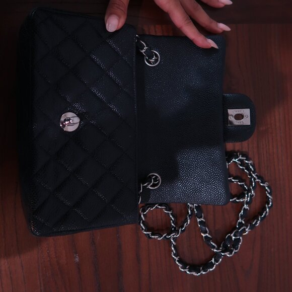 Chanel Caviar Mini Flap Bag Silver Hardware - Picture 7 of 11